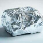 a piece of tin foil sitting on top of a table, Lutetium