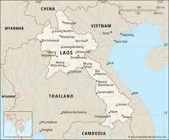 map of the country of Laos highlighting Chinese investment in Laos
