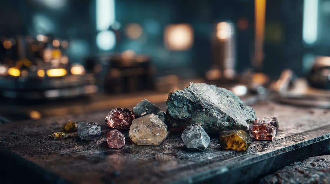 pile of rocks sitting on top of a wooden table, how to invest in rare earth elements