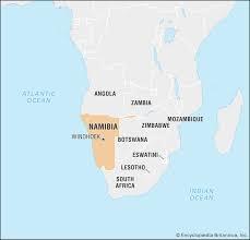 map of africa showing the location of namibia and the Kameelburg rare earth deposit