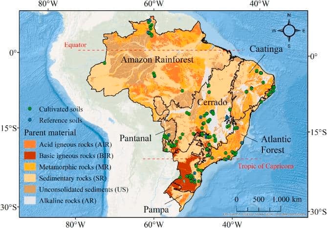 map of the amazon rainforest highlighting Brazilian rare earth investments