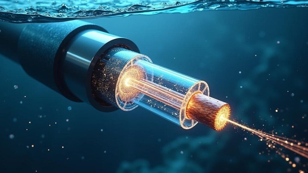 Fiber-optic-cables-2025-10-25T164611.941Z tube with a light inside of it floating in the water, resembling fiber optic cables