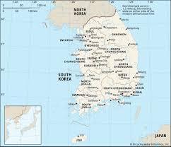 map of the country of South Korea, highlighting its role in the Korea critical minerals alliance