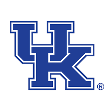 University of Kentucky Wildcats official UK interlocking letters logo in royal blue and white with registered trademark symbo