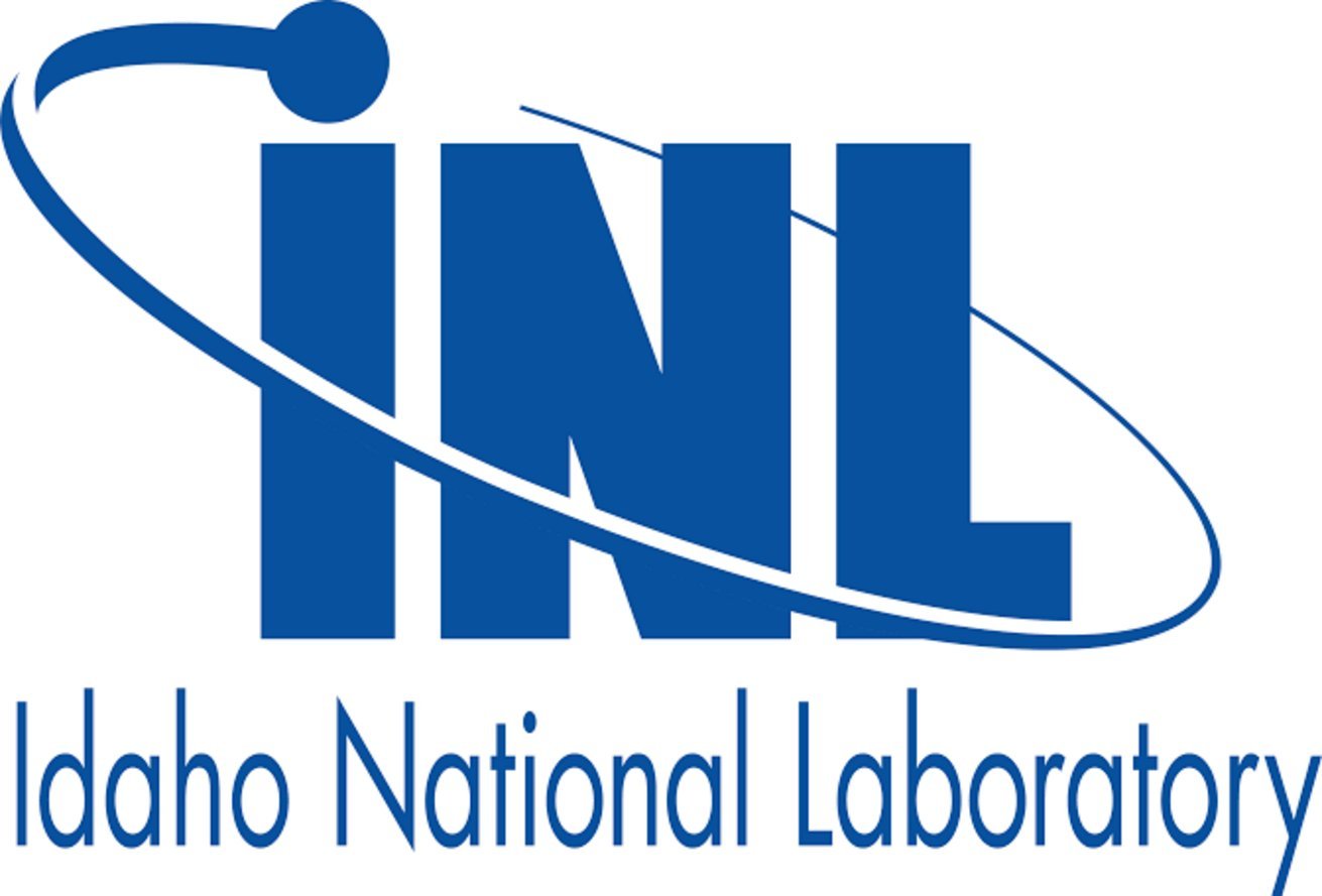 Idaho National Laboratory INL logo in blue featuring bold letters with an elliptical atomic orbit and electron encircling the