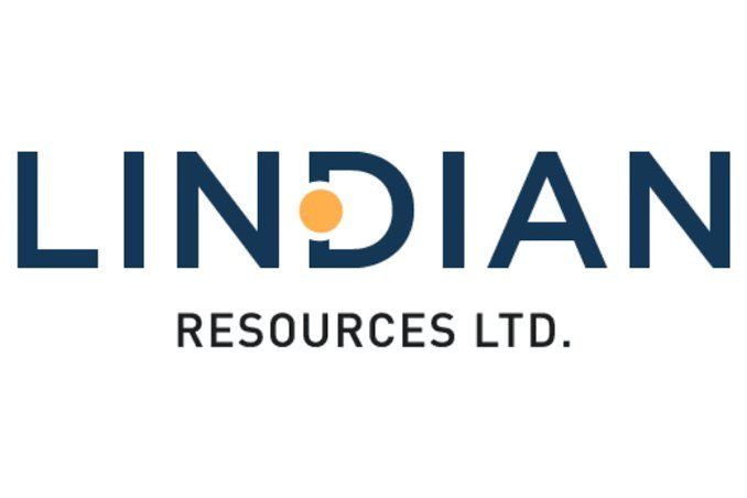 Lindian Resources Ltd logo in dark navy blue bold typography with orange circular accent between letters D and I