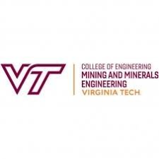 Virginia Tech VT maroon logo with College of Engineering Mining and Minerals Engineering department name in maroon and orange