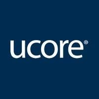 Ucore registered trademark wordmark logo in white sans-serif font on dark navy blue square background